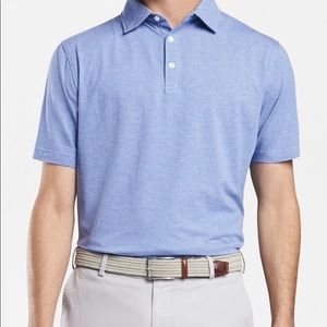 Peter Milar polo shirt blue striped cotton polo